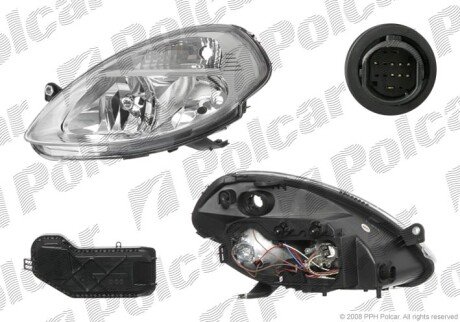 Фара основная правая H3, H7, PY21W, W5W Polcar 421710-E