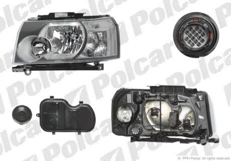 Фара основная левая H7, PY21W, W5W Polcar 431209-T