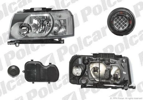 Фара основная правая H7, PY21W, W5W Polcar 431210-T