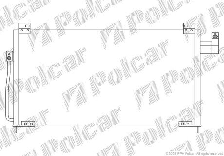 Радиатор кондиционера (Конденсатор) без осушителя Polcar 4509K8C2