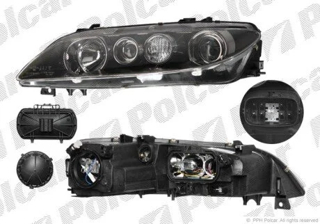 Фара основная левая H1, H3 Polcar 4519095E