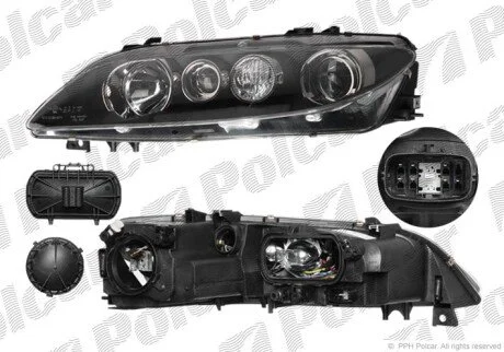 Фара основная левая H1, H3 Polcar 4519097E