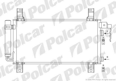 Радіатор кондиціонера (Конденсатор) з осушувачем Polcar 4519K8C1