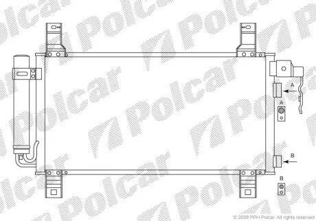 Радиатор кондиционера (Конденсатор) с осушителем Polcar 4519K8C1