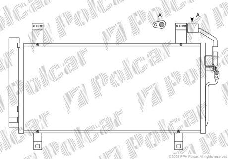 Радиатор кондиционера (Конденсатор) с осушителем Polcar 4519K8C3