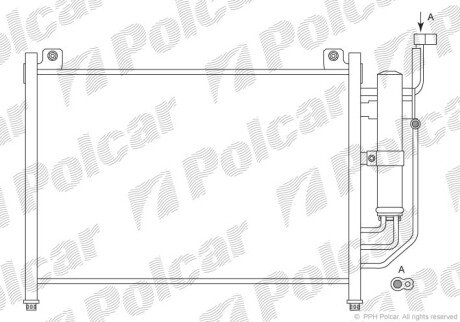 Радіатор кондиціонера (Конденсатор) з осушувачем Polcar 4533K81K