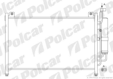 Радіатор кондиціонера (Конденсатор) з осушувачем Polcar 4533K82K