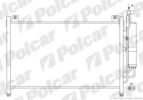 Радиатор кондиционера (Конденсатор) с осушителем Polcar 4533K82K