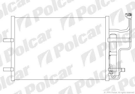 Радіатор кондиціонера (Конденсатор) з осушувачем Polcar 4541K81K