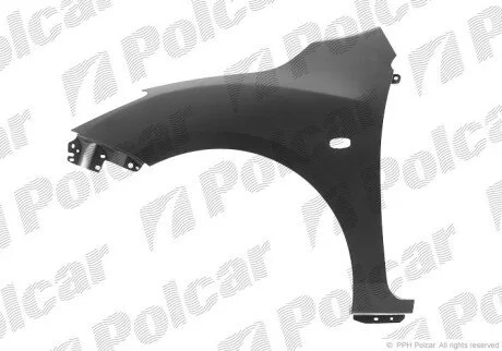 Крило спереду праворуч з отвором для поворотника Polcar 454202