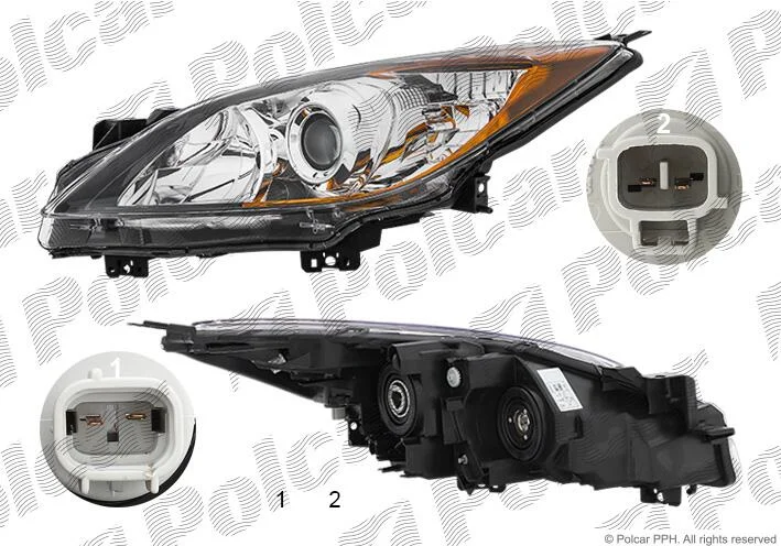 Фара основная левая H11, HB3 Polcar 4542091E (фото 1)