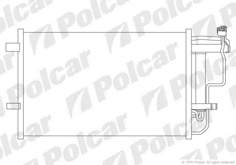 Радіатор кондиціонера (Конденсатор) з осушувачем Polcar 4542K81K