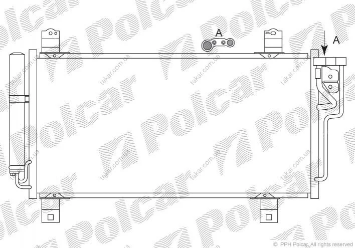 Радиатор кондиционера (Конденсатор) с осушителем Polcar 4560K8C2 (фото 1)
