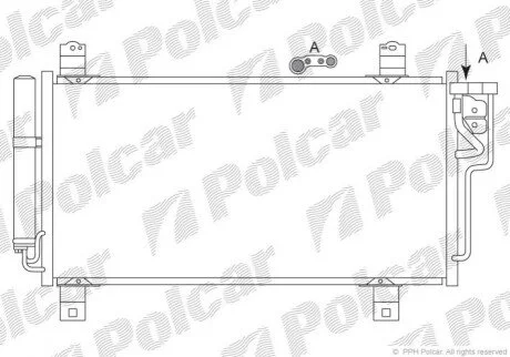 Радиатор кондиционера (Конденсатор) с осушителем Polcar 4560K8C2