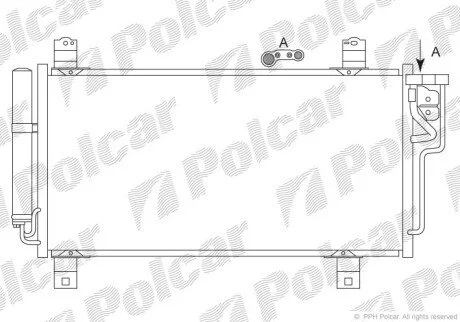 Радиатор кондиционера (Конденсатор) с осушителем Polcar 4560K8C2S