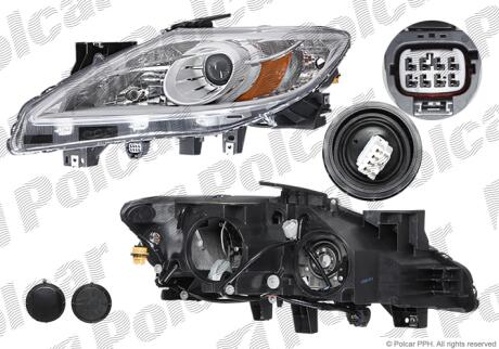 Фара основная правая D2S, HB3, W5W, WY21W Polcar 4585101E