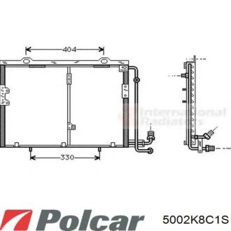 Радиатор кондиционера (Конденсатор) без осушителя Polcar 5002K8C1S