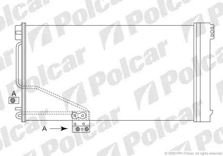 Радіатор кондиціонера (Конденсатор) з осушувачем Polcar 5003K8C1S