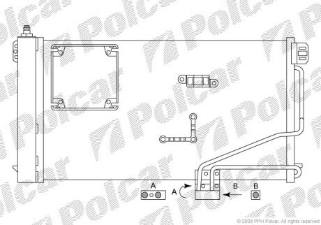 Радіатор кондиціонера (Конденсатор) з осушувачем Polcar 5003K8C2S