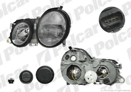 Фара основна права H6W, H7, PY21W Polcar 500410-E