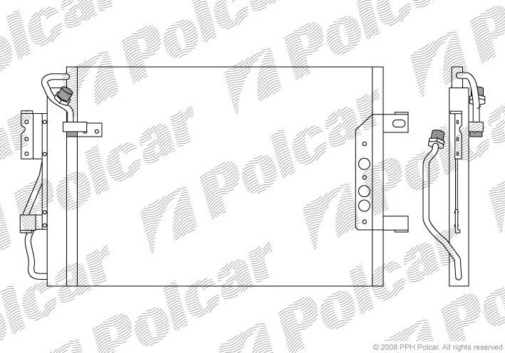 Радиатор кондиционера (Конденсатор) без осушителя Polcar 5005K8C1 (фото 1)