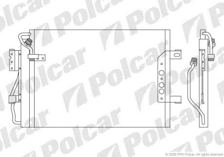 Радіатор кондиціонера (Конденсатор) без осушувача Polcar 5005K8C1