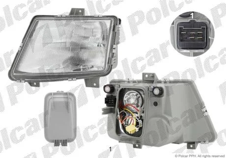 Фара основная левая H1, H4, W5W Polcar 5012093E