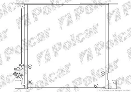 Радіатор кондиціонера (Конденсатор) без осушувача Polcar 5012K8C1