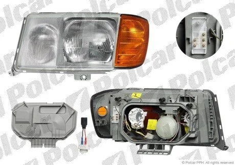 Фара основна права H3, H4, P21W, T4W ​​ Polcar 5014101U