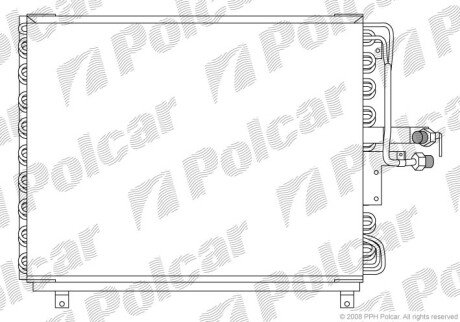 Радиатор кондиционера (Конденсатор) без осушителя Polcar 5014K8A6