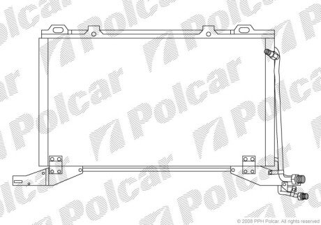 Радіатор кондиціонера (Конденсатор) без осушувача Polcar 5015K8C3