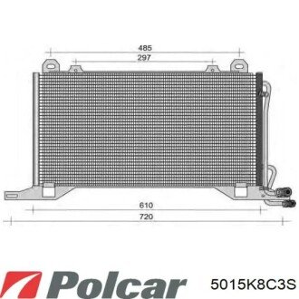 Радіатор кондиціонера (Конденсатор) без осушувача Polcar 5015K8C3S (фото 1)