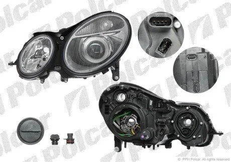 Фара основная правая D2S, H7, PY21W, W5W Polcar 5016101E