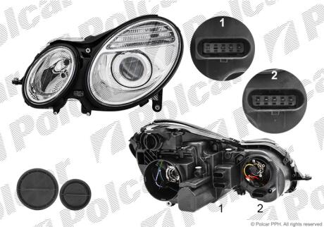 Фара основная левая H7, PY21W, W5W Polcar 5017093E