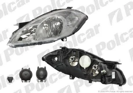 Фара основная правая H7, PY21W, W5W Polcar 502110-U