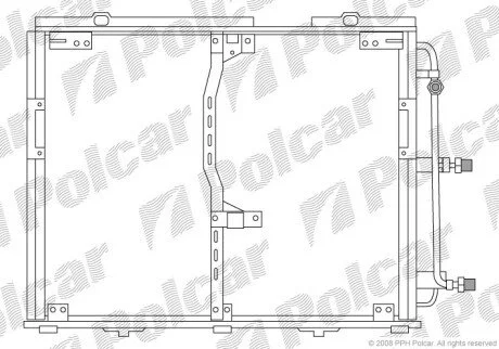 Радіатор кондиціонера (Конденсатор) без осушувача Polcar 5024K8C2