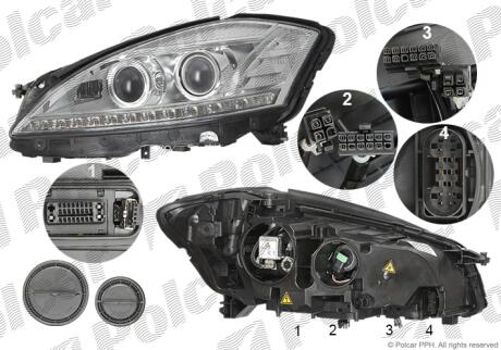 Фара основна ліва D1S, H11, LED Polcar 5031096U