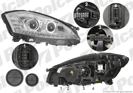 Фара основна права D1S, H11, LED Polcar 5031106U