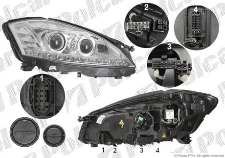 Фара основна права D1S, H11, LED Polcar 5031106U