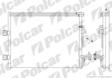 Радіатор кондиціонера (Конденсатор) без осушувача Polcar 5031K8C2