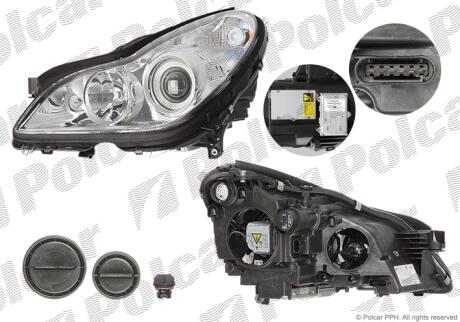 Фара основна ліва D2S, H7, PY21W, W5W Polcar 5034091H