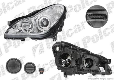 Фара основна ліва H7, PY21W, W5W Polcar 503409-H