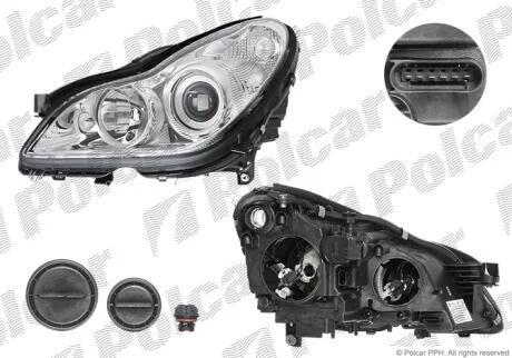 Фара основна ліва H7, PY21W, W5W Polcar 503409-H