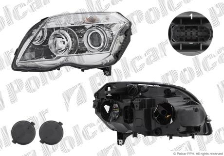 Фара основна ліва H7, PY21W, W5W, WY5W Polcar 503909-Z