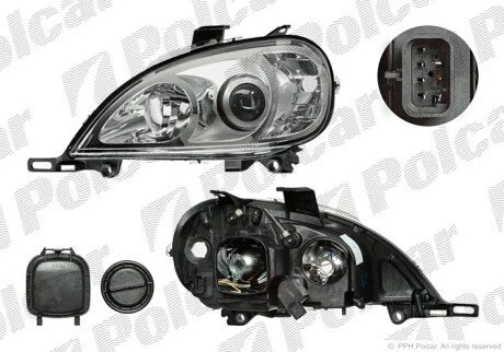 Фара основна права H7, PY21W, W5W Polcar 5044103E