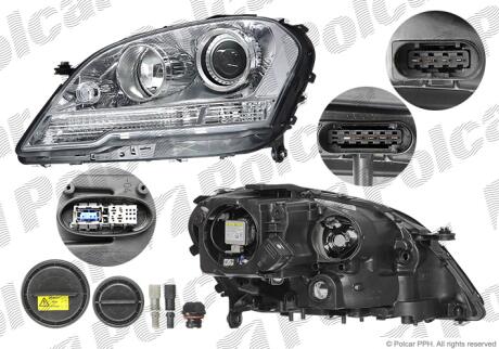 Фара основна ліва D1S, H7, W5W, WY5W Polcar 5045094H