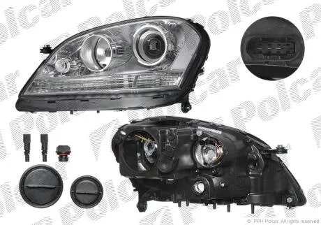 Фара основна права H7, PY21W, W5W, WY5W Polcar 5045100E