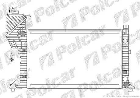 Радиатор охлаждения двигателя алюминий, пластик, механическая, автоматическая коробка передач Polcar 506208A2