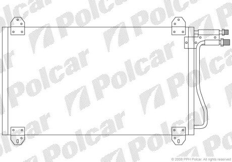 Радіатор кондиціонера (Конденсатор) без осушувача Polcar 5062K8C1