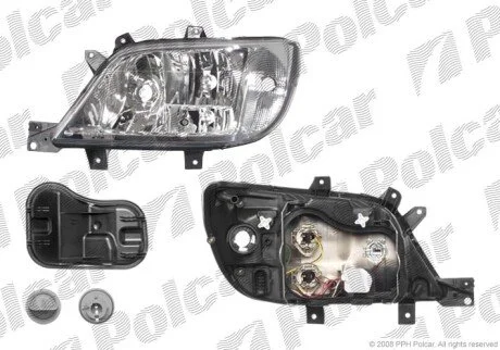 Фара основна ліва H3, H7, PY21W, W5W Polcar 5064094E